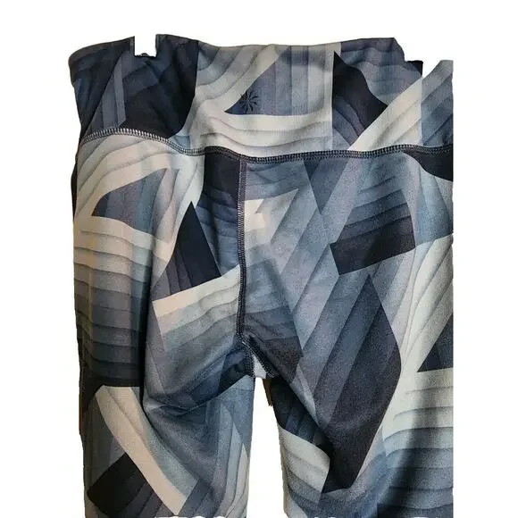 ATHLETA Blue Frost Chaturanga Legging Tight Geometric Athletic Yoga Size S - Picture 4 of 7